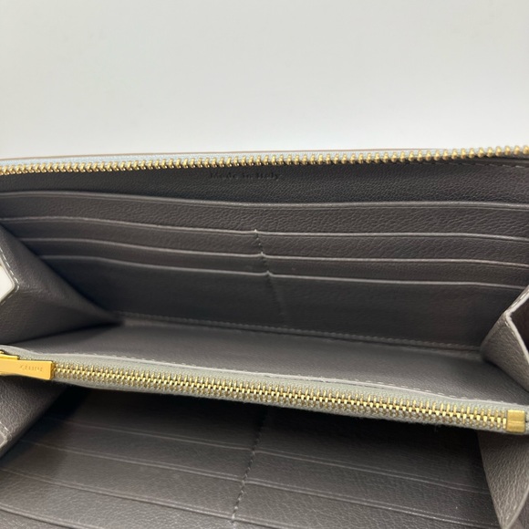 GUC Celine Leather Baby Blue Long Zip Wallet - Picture 5 of 8